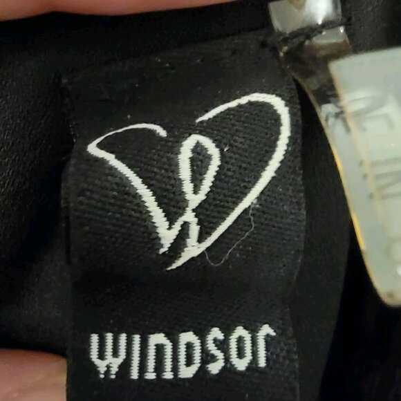 NWT Windsor Women's Black Spaghetti Strap Floral Lace Long Maxi Dress Sz Large - Picture 9 of 12